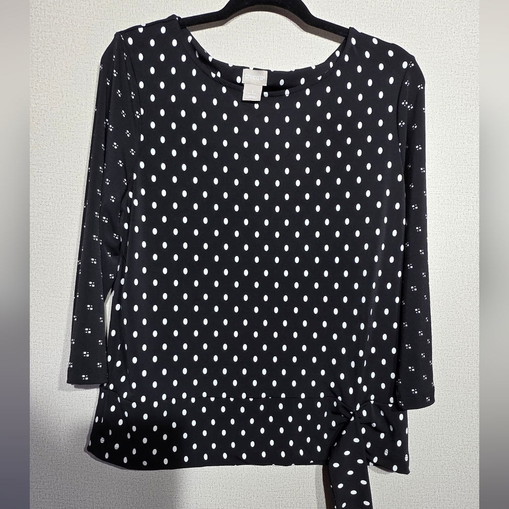 Polka Dot Black and White Women's Top
